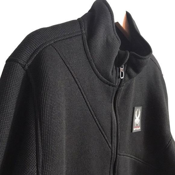Spyder Medium Circuit Mens Full Zip Fleece Lined Jacket Black - Picture 2 of 12